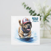 Mastiff englische Dogge Auf Surfbrett Urlaub セーブザデート (スタンド正面)