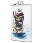 Mastiff englische Dogge Auf Surfbrett Urlaub フラスク (左)