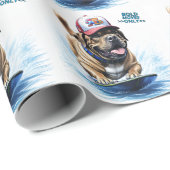 Mastiff englische Dogge Auf Surfbrett Urlaub ラッピングペーパー (ロールコーナー)