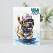 Mastiff englische Dogge Auf Surfbrett Urlaub 招待状 (スタンド正面)