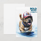 Mastiff englische Dogge Auf Surfbrett Urlaub 招待状 (正面/裏面)