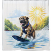 Mastiff englische Dogge im See シャワーカーテン (正面)