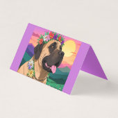 Mastiff englische Dogge mit Blumenkranz Muttertag (正面)