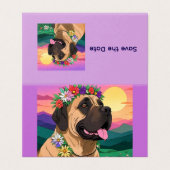 Mastiff englische Dogge mit Blumenkranz Muttertag (外部フラット)