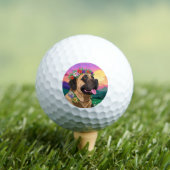 Mastiff englische Dogge mit Blumenkranz Muttertag ゴルフボール (インサイチュ 木)