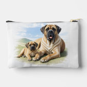 Mastiff englische Dogge mit Kind im Urlaub アクセサリーポーチ (裏面)