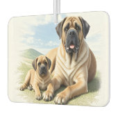 Mastiff englische Dogge mit Kind im Urlaub カーエアーフレッシュナー (左)