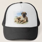 Mastiff englische Dogge mit Kind im Urlaub キャップ (正面)