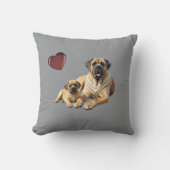 Mastiff englische Dogge mit Kind im Urlaub クッション (正面)