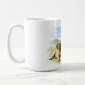 Mastiff englische Dogge mit Kind im Urlaub コーヒーマグカップ (左)