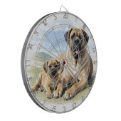 Mastiff englische Dogge mit Kind im Urlaub ダーツボード (正面左)