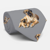 Mastiff englische Dogge mit Kind im Urlaub ネクタイ (ロール)