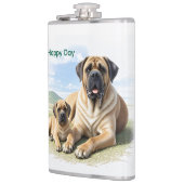 Mastiff englische Dogge mit Kind im Urlaub フラスク (左)