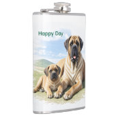Mastiff englische Dogge mit Kind im Urlaub フラスク (右)