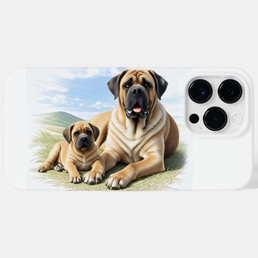 Mastiff englische Dogge mit Kind im Urlaub Case-Mate iPhoneケース (裏面 (横))