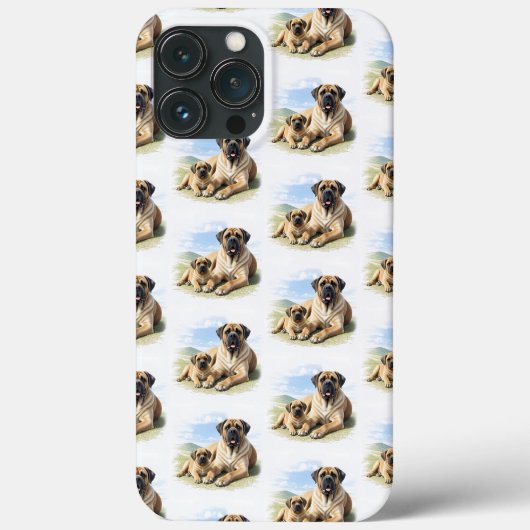 Mastiff englische Dogge mit Kind im Urlaub Case-Mate iPhoneケース (裏面)
