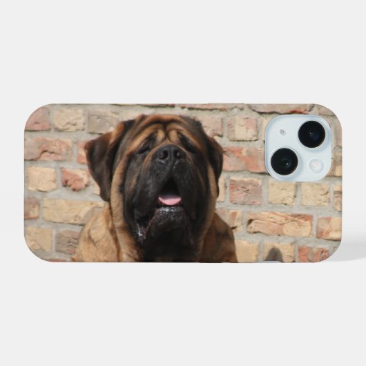 Mastiff englische Dogge Vatertag iPhone 15ケース (裏面横)