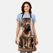 Mastiff englische Dogge Weihnachten Kamin エプロン (着用した状態)