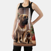 Mastiff englische Dogge Weihnachten Kamin エプロン (インサイチュ)