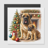 Mastiff englische Doggen Kamin Weihnachten (正面/裏面)
