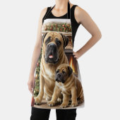Mastiff englische Doggen Kamin Weihnachten エプロン (インサイチュ)