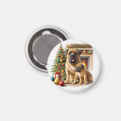 Mastiff englische Doggen Kamin Weihnachten マグネット (正面/裏面)