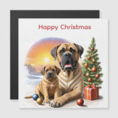 Mastiff englische Doggen Weihnachten (正面/裏面)
