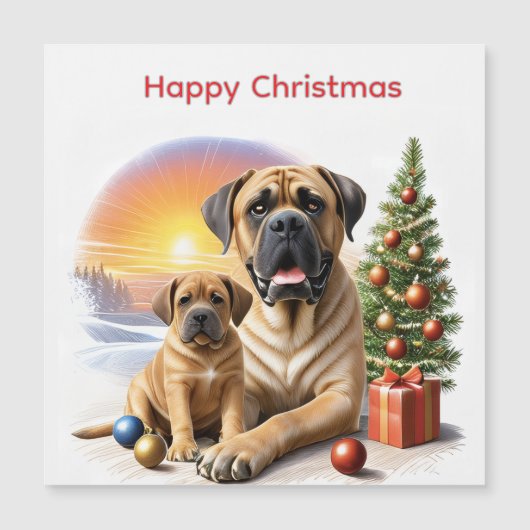 Mastiff englische Doggen Weihnachten (正面)