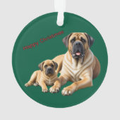 Mastiff englische Doggen Weihnachten オーナメント (裏面)