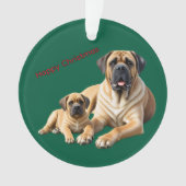 Mastiff englische Doggen Weihnachten オーナメント (正面)