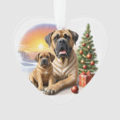 Mastiff englische Doggen Weihnachten オーナメント (正面)