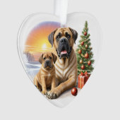 Mastiff englische Doggen Weihnachten オーナメント (正面)