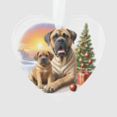 Mastiff englische Doggen Weihnachten オーナメント (裏面)