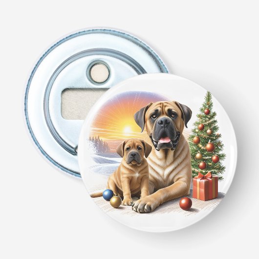 Mastiff englische Doggen Weihnachten 栓抜き (正面)