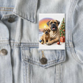 Mastiff englische Doggen Weihnachten 缶バッジ (インサイチュ)