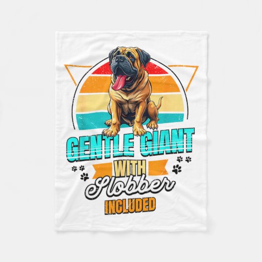 Mastiff Lover Funny Mastiff Dog Retro  フリースブランケット (正面)