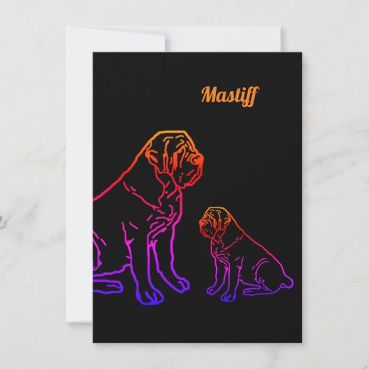 Mastiff Vatertag Best Friends  招待状 (正面)