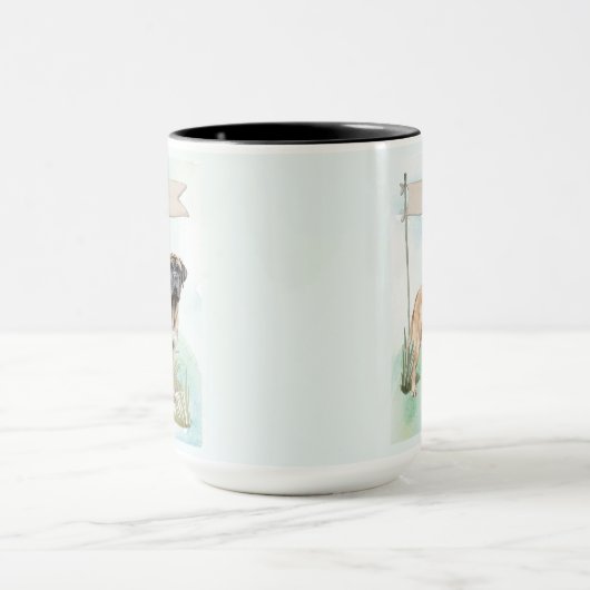 Mastiff Watercolor Personalized Dog マグカップ (中央)