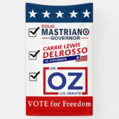 Mastriano, DelRosso & Dr. OZ – 36×60 Freedom 横断幕 (縦)