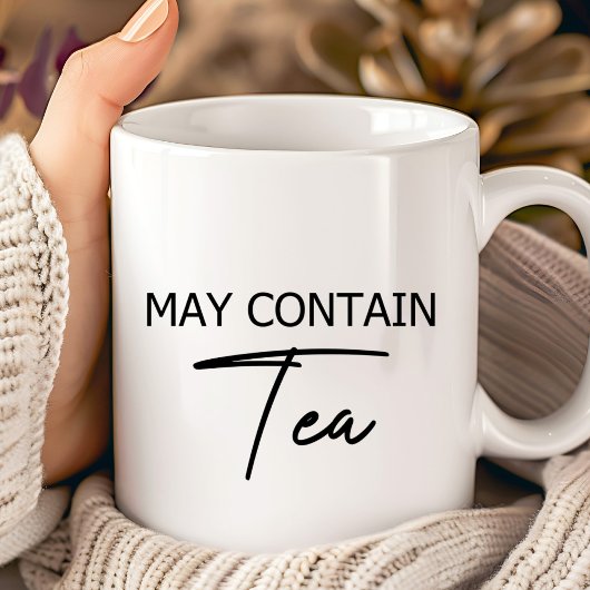 Mat Contains Tea -タイポグラフィスクリプト引用文 コーヒーマグカップ