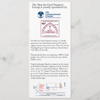 Mat-Su Grief Support Group Advertisement 招待状
