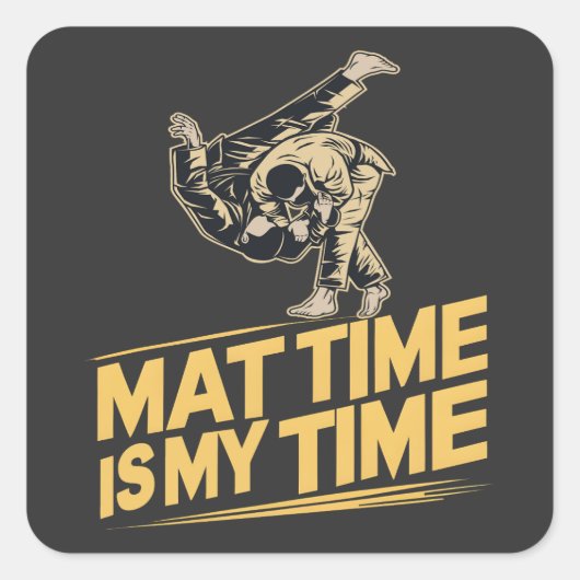Mat Timeは私の時間Jiu日マットマスターBJJ スクエアシール (正面)