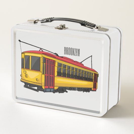 Mata trolley cartoon illustration メタルランチボックス (正面)