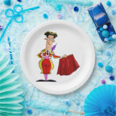 Matador with Red Cape Spanish Bullfighter ペーパープレート (パーティー)