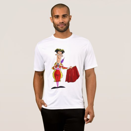 Matador with Red Cape Spanish Bullfighter Tシャツ (正面フル)