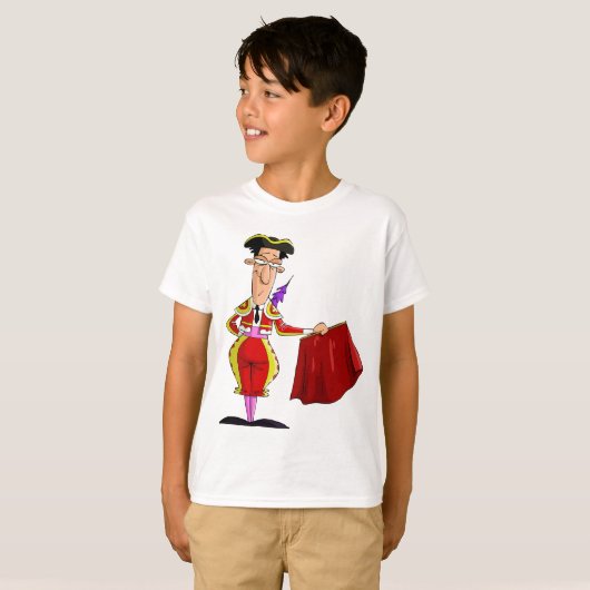 Matador with Red Cape Spanish Bullfighter Tシャツ (正面フル)