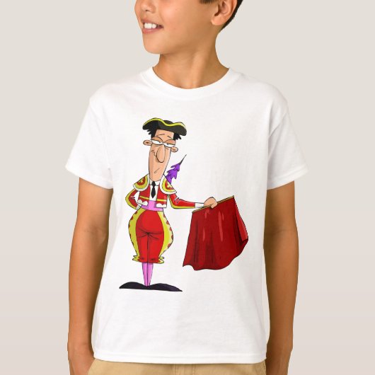 Matador with Red Cape Spanish Bullfighter Tシャツ (正面)