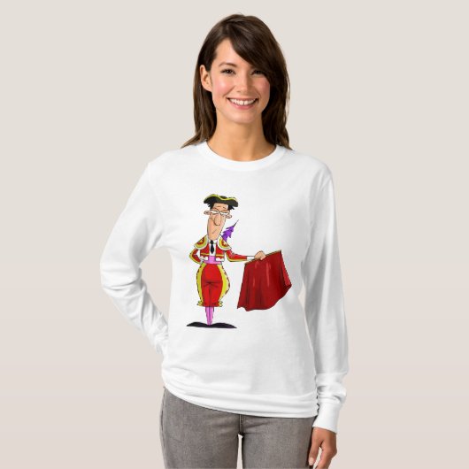 Matador with Red Cape Spanish Bullfighter Tシャツ (正面フル)