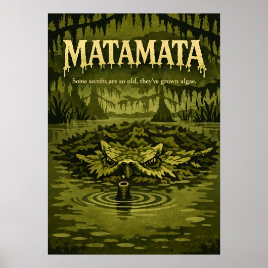 Matamata Swamp Creature Retro Art ポスター (正面)