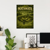 Matamata Swamp Creature Retro Art ポスター (ホームオフィス)